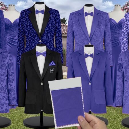 Cobalt Blue Satin Twill Suit and Tuxedo – Exact Color Match for Dessy Bridesmaid Dresses