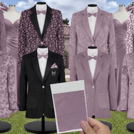 Lilac Dusk Lux Chiffon Suit and Tuxedo – Exact Color Match for Dessy Bridesmaid Dresses