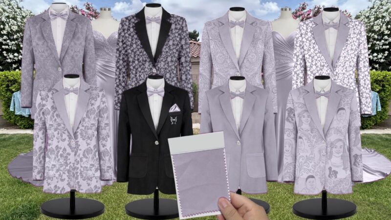 Lilac Haze Satin Twill Suit and Tuxedo – Exact Color Match for Dessy Bridesmaid Dresses