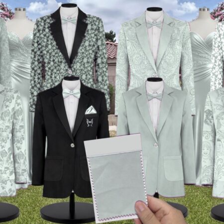 Mint Green Lux Chiffon Suit and Tuxedo – Exact Color Match for Dessy Bridesmaid Dresses