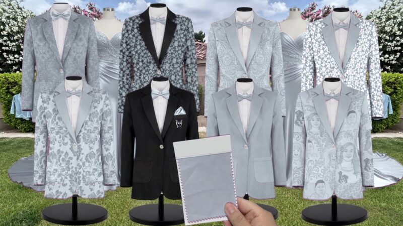 Mist Crepe Suit and Tuxedo – Exact Color Match for Dessy Bridesmaid Dresses