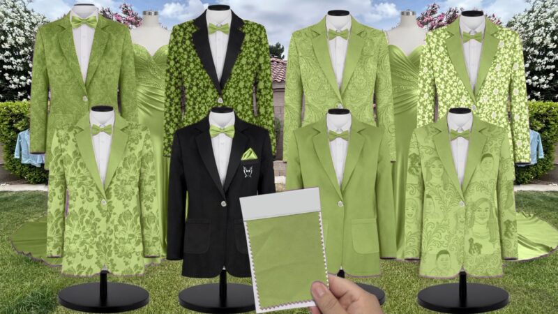 Mojito Satin Twill Suit and Tuxedo – Exact Color Match for Dessy Bridesmaid Dresses