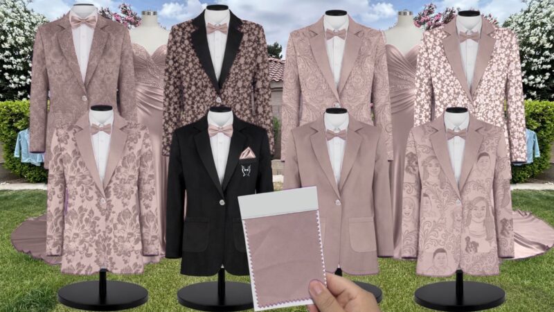 Neu Nude Lux Chiffon Suit and Tuxedo – Exact Color Match for Dessy Bridesmaid Dresses