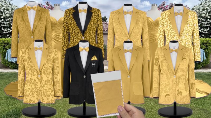 Yellow Crepe NYC Suit and Tuxedo – Exact Color Match for Dessy Bridesmaid Dresses