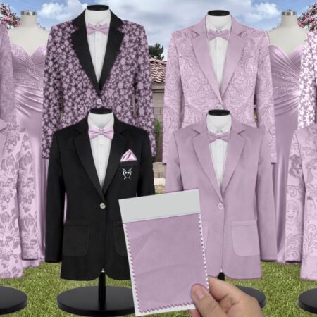 Pale Purple Luxe Stretch Satin Suit and Tuxedo – Exact Color Match for Dessy Bridesmaid Dresses