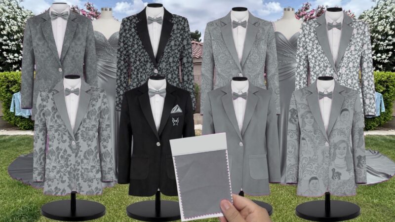 Peacock Teal Luxe Stretch Satin Suit and Tuxedo – Exact Color Match for Dessy Bridesmaid Dresses
