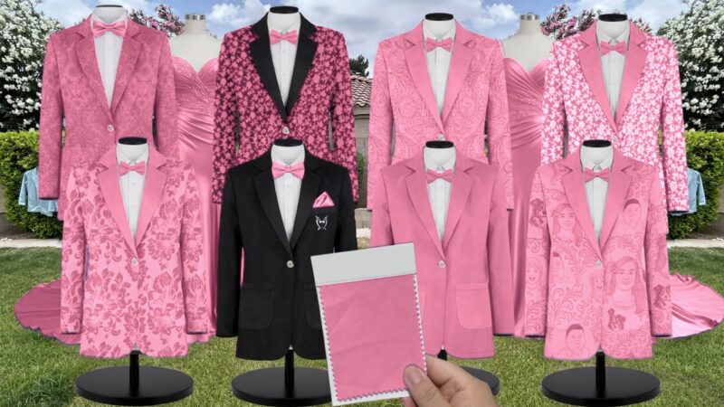 Rose Garden Neu Tulle Chateau Garden Suit and Tuxedo – Exact Color Match for Dessy Bridesmaid Dresses