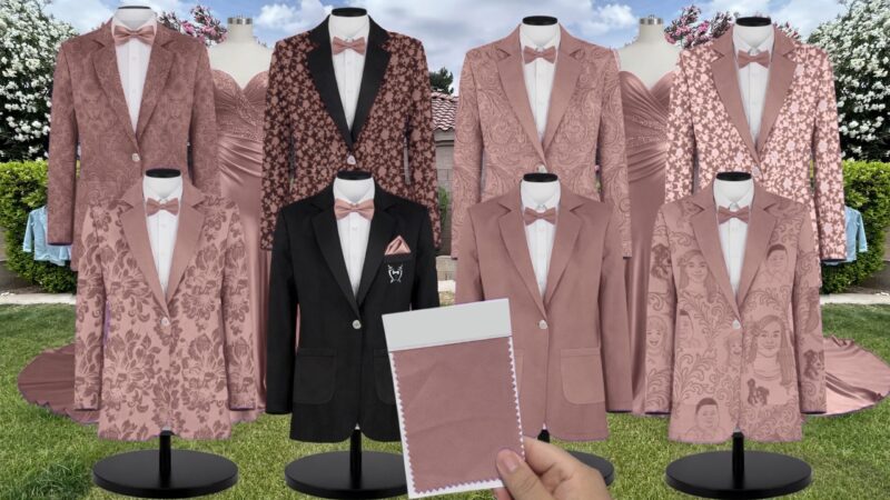 Sienna Lux Chiffon Suit and Tuxedo – Exact Color Match for Dessy Bridesmaid Dresses