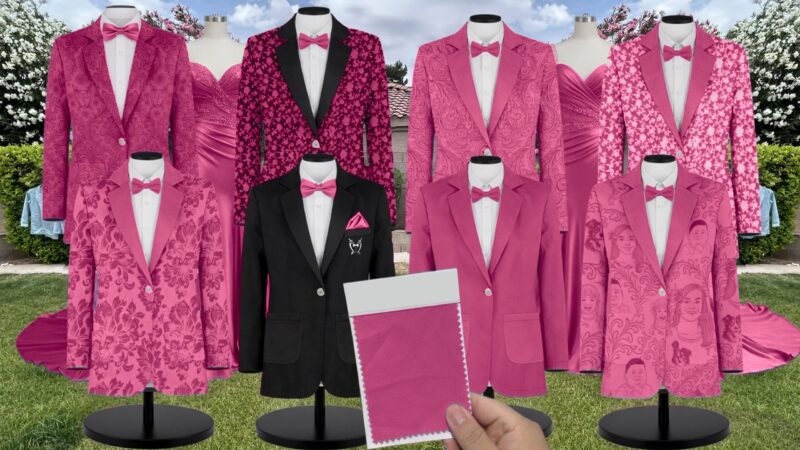 Tea Rose Luxe Stretch Satin Suit and Tuxedo – Exact Color Match for Dessy Bridesmaid Dresses