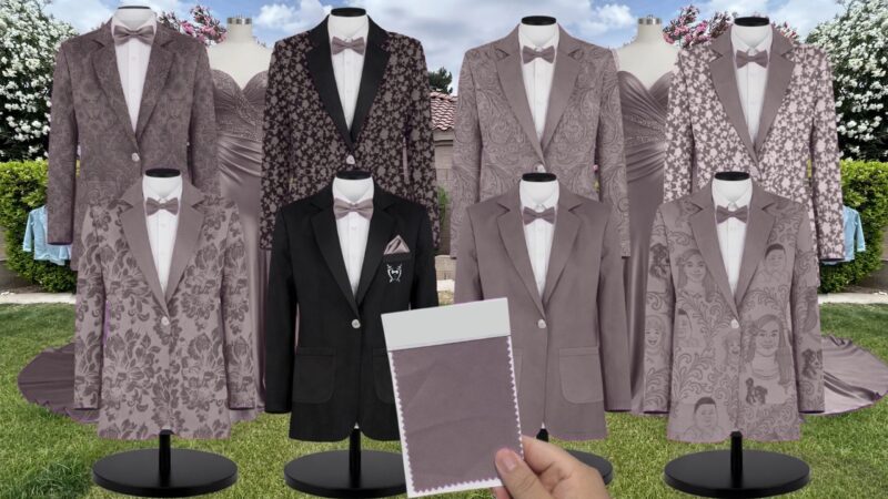 Blossom Paisley Suit and Tuxedo – Exact Color Match for Kennedy Blue Bridesmaid Dresses