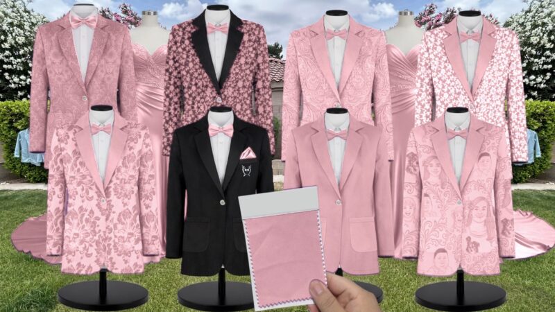 Blossom Velvet Suit and Tuxedo – Exact Color Match for Kennedy Blue Bridesmaid Dresses