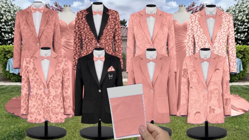 Champagne Velvet Suit and Tuxedo – Exact Color Match for Kennedy Blue Bridesmaid Dresses