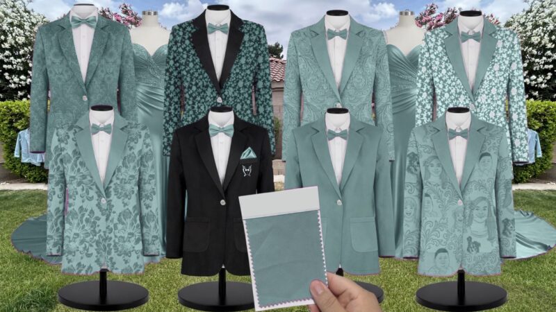 Deep Sea Luxe Satin Suit and Tuxedo – Exact Color Match for Kennedy Blue Bridesmaid Dresses