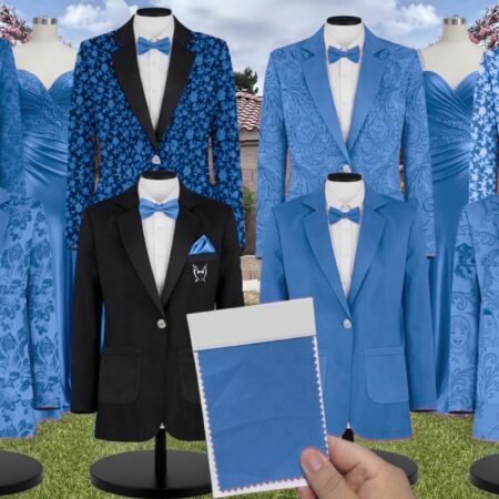 Electric Blue Chiffon Suit and Tuxedo – Exact Color Match for Kennedy Blue Bridesmaid Dresses
