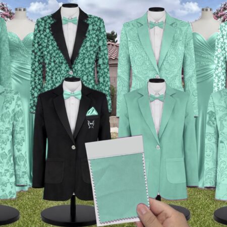 Jade White Vines Suit and Tuxedo – Exact Color Match for Kennedy Blue Bridesmaid Dresses