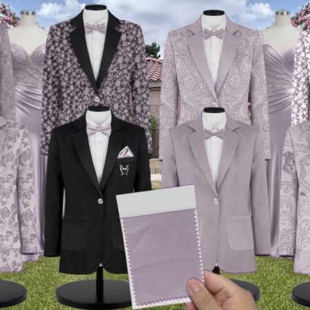 Lavender Velvet Suit and Tuxedo – Exact Color Match for Kennedy Blue Bridesmaid Dresses