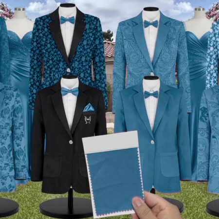 Marine Luxe Satin Suit and Tuxedo – Exact Color Match for Kennedy Blue Bridesmaid Dresses