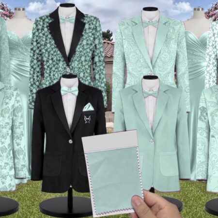 Mint Velvet Suit and Tuxedo – Exact Color Match for Kennedy Blue Bridesmaid Dresses