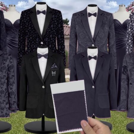 Navy Velvet Suit and Tuxedo – Exact Color Match for Kennedy Blue Bridesmaid Dresses