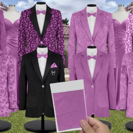 Primrose Chiffon Suit and Tuxedo – Exact Color Match for Kennedy Blue Bridesmaid Dresses