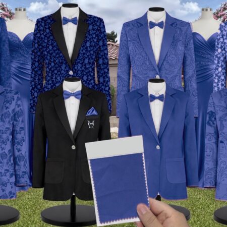 Royal Blue Luxe Satin Suit and Tuxedo – Exact Color Match for Kennedy Blue Bridesmaid Dresses