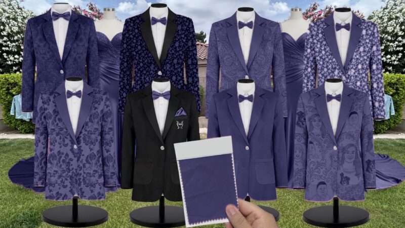 Sapphire Luxe Satin Suit and Tuxedo – Exact Color Match for Kennedy Blue Bridesmaid Dresses