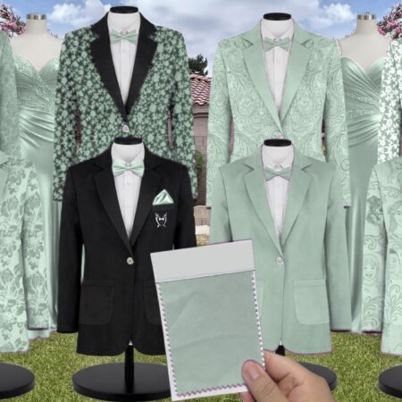 Sea Glass Velvet Suit and Tuxedo – Exact Color Match for Kennedy Blue Bridesmaid Dresses