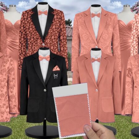 Spice Paisley Suit and Tuxedo – Exact Color Match for Kennedy Blue Bridesmaid Dresses