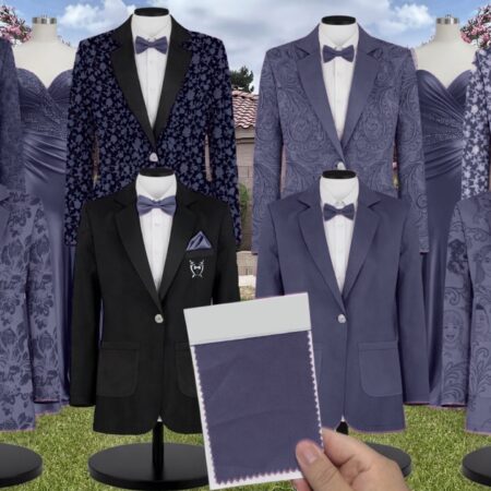 Storm Velvet Suit and Tuxedo – Exact Color Match for Kennedy Blue Bridesmaid Dresses