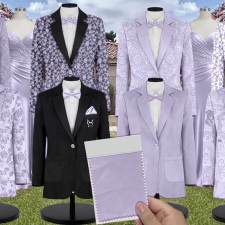 Violet Chiffon Suit and Tuxedo – Exact Color Match for Kennedy Blue Bridesmaid Dresses