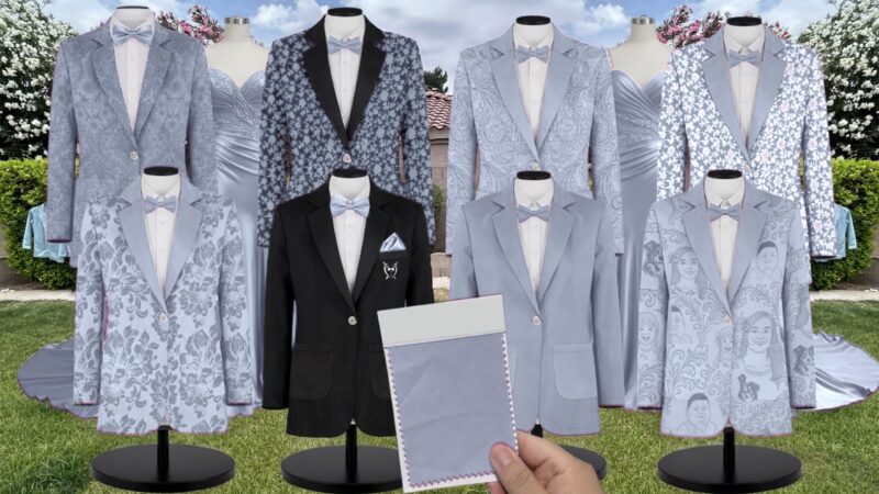 Carnation Shantung Suit and Tuxedo – Exact Color Match for LulaKate Bridesmaid Dresses