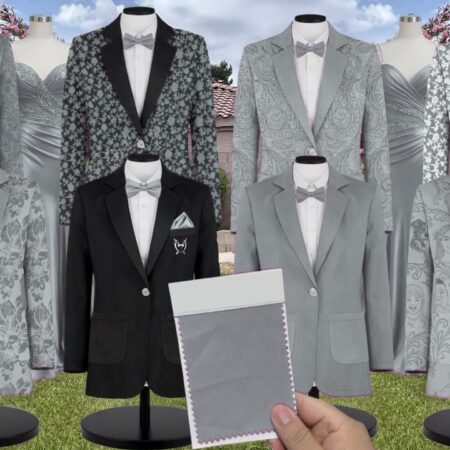 Garden Flora Frosted Lilac Silk Suit and Tuxedo – Exact Color Match for LulaKate Bridesmaid Dresses