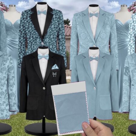 Sky Blue Silk Suit and Tuxedo – Exact Color Match for LulaKate Bridesmaid Dresses
