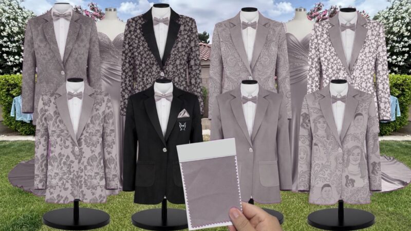 Brown White Vines Suit and Tuxedo – Exact Color Match for Lulus Bridesmaid Dresses