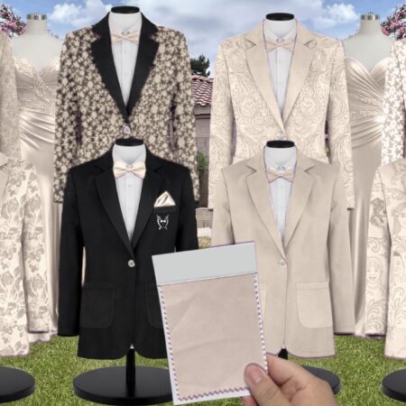 Ivory Floral Suit and Tuxedo – Exact Color Match for Lulus Bridesmaid Dresses