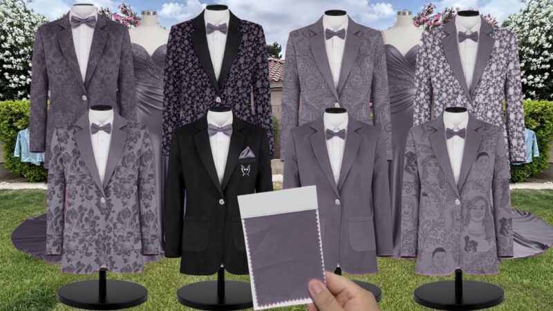 Lavender Paisley Suit and Tuxedo – Exact Color Match for Lulus Bridesmaid Dresses
