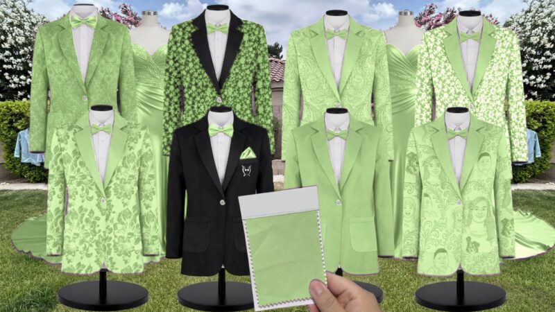 Lime Green Satin Suit and Tuxedo – Exact Color Match for Lulus Bridesmaid Dresses