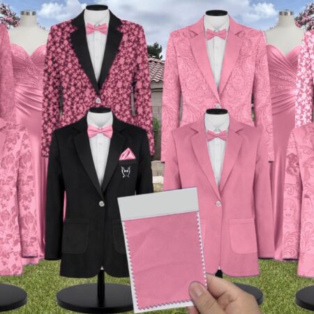 Pink Floral Suit and Tuxedo – Exact Color Match for Lulus Bridesmaid Dresses