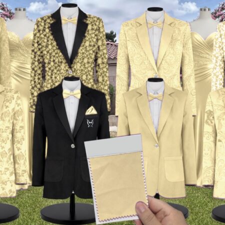 Canary White Vines Suit and Tuxedo – Exact Color Match for Show Me Your Mumu Bridesmaid Dresses