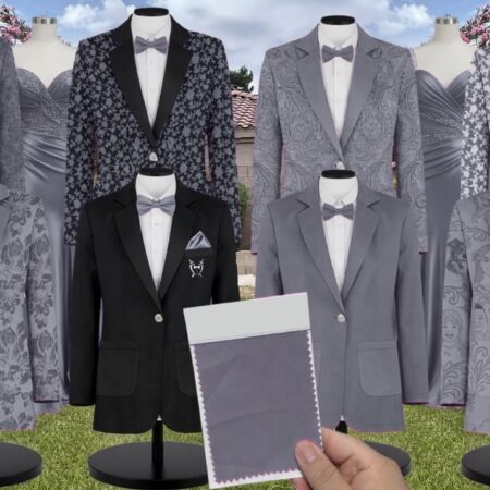 Cinderella Shrubbery Suit and Tuxedo – Exact Color Match for Show Me Your Mumu Bridesmaid Dresses
