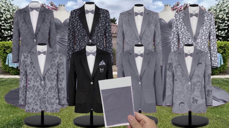 Cinderella Shrubbery Suit and Tuxedo – Exact Color Match for Show Me Your Mumu Bridesmaid Dresses