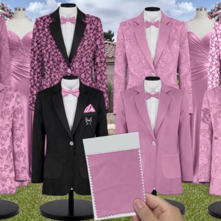 Cottage Floral Multi Taffeta Suit and Tuxedo – Exact Color Match for Show Me Your Mumu Bridesmaid Dresses