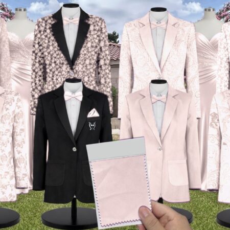 Dusty Blush Crisp Suit and Tuxedo – Exact Color Match for Show Me Your Mumu Bridesmaid Dresses