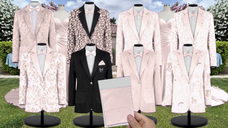 Dusty Blush Crisp Suit and Tuxedo – Exact Color Match for Show Me Your Mumu Bridesmaid Dresses