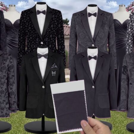 Midnight Navy Shrubbery Suit and Tuxedo – Exact Color Match for Show Me Your Mumu Bridesmaid Dresses