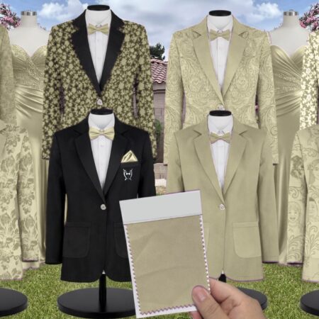 Moss Green Luxe Satin Suit and Tuxedo – Exact Color Match for Show Me Your Mumu Bridesmaid Dresses