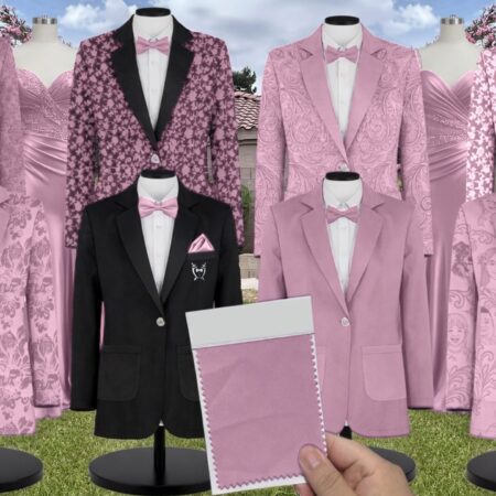 Rich Magenta White Vines Suit and Tuxedo – Exact Color Match for Show Me Your Mumu Bridesmaid Dresses