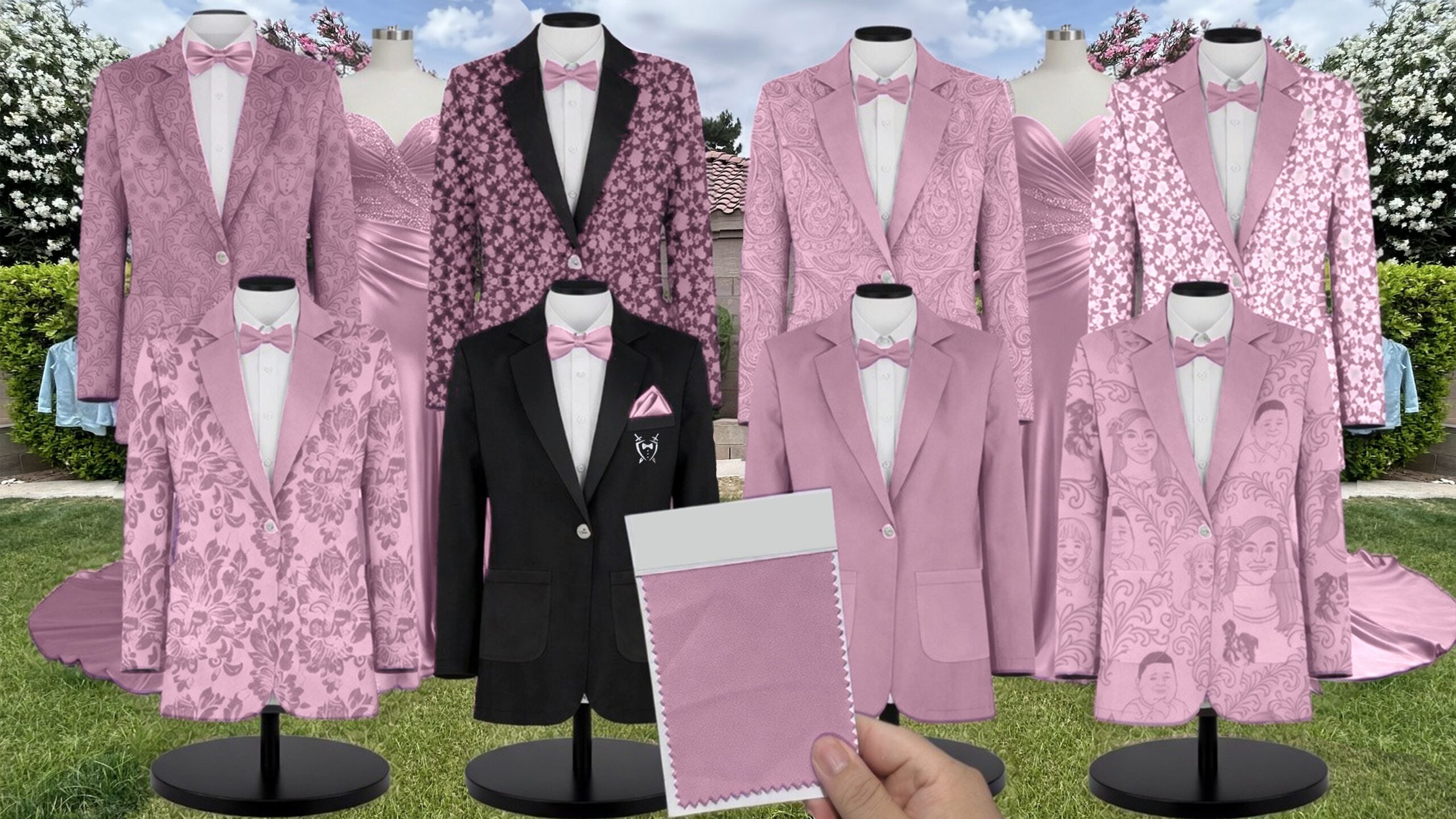 Show Me Your Mumu Rich Magenta White Vines suit