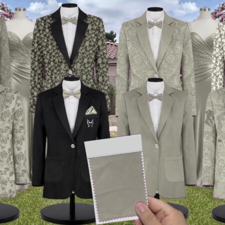 Secret Garden Taffeta Suit and Tuxedo – Exact Color Match for Show Me Your Mumu Bridesmaid Dresses