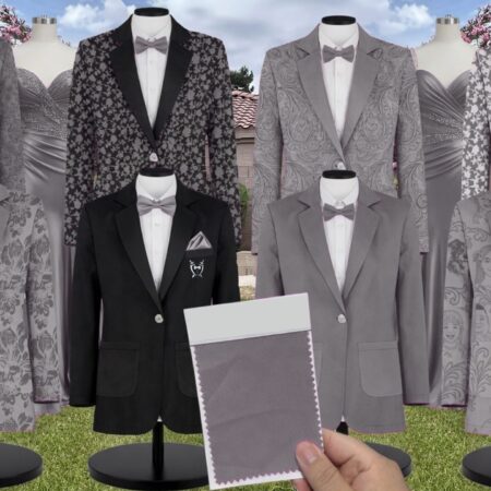 Show Me The Ring Shrubbery Suit and Tuxedo – Exact Color Match for Show Me Your Mumu Bridesmaid Dresses